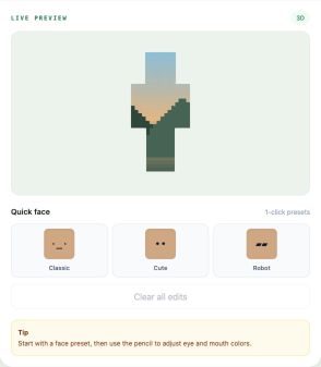 Minecraft skin before adding facial details